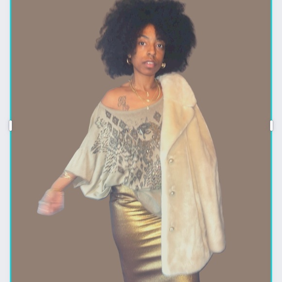 Gold metallic Moschino pencil skirt - Picture 3 of 5